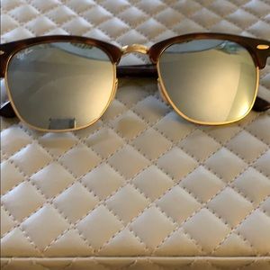 Ray Ban Blue Tinted Tortoise Shell Sunglasses